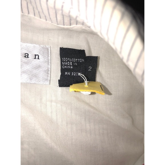 Charles Nolan NY Blazer Jacket Women's 2 White Striped Red Contrast Stitch Snap - Picture 6 of 11